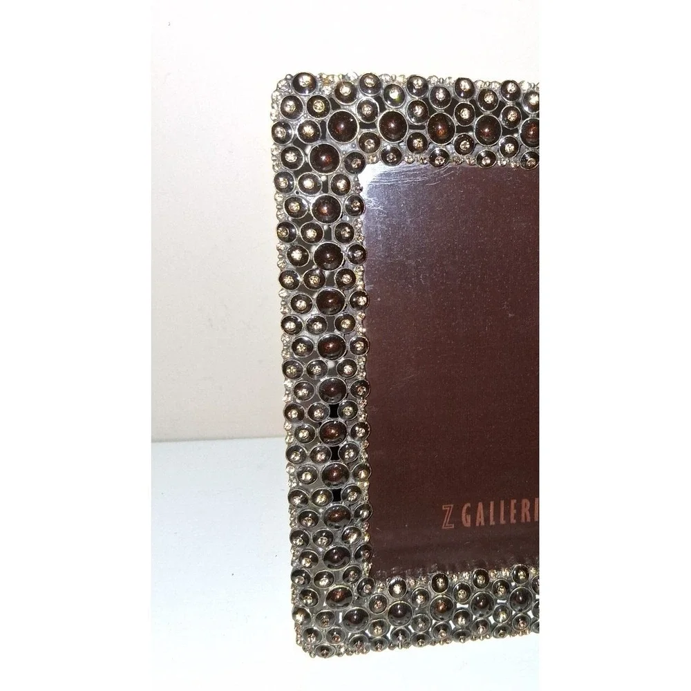 Z Gallerie Smoky Brown & Gold/champagne Rhinestone Bubble Picture Frame